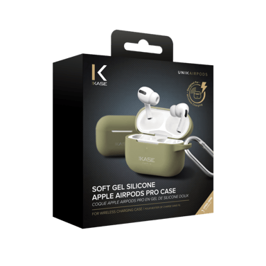 Custodia Apple AirPods Pro in morbido silicone gel, verde oliva