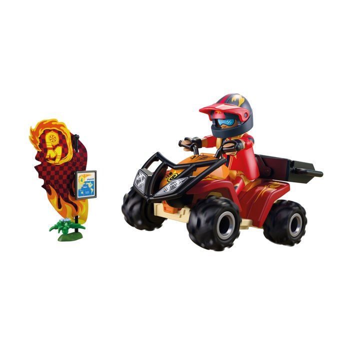 Quad tout-terrain Playmobil 72064 avec 1 figurine et accessoires Rouge et noir - Neuf