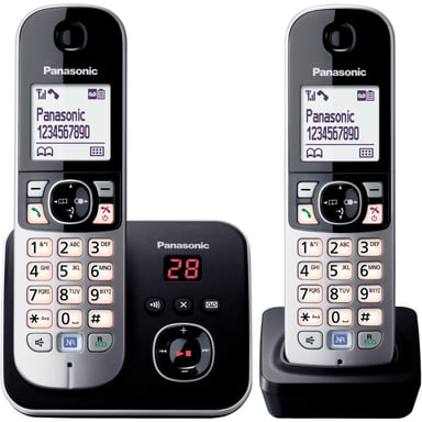 Panasonic KX-TG6822GB Telefono DECT con ID chiamante Nero, Argento