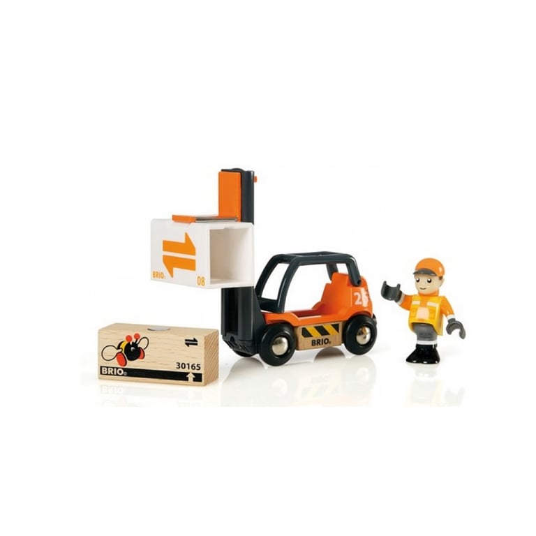 BRIO World 33573 Chariot Elévateur Accessoire pour circuit de train en bois Figurine incluse Action de jeu sans pile Jouet pour garçons et filles dès - vue 3