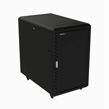 StarTech.com Armario Rack para Servidores 18U 19'' 4 Columnas - Rack de Servidores con Cerradura y Seguro - Rack con Ruedas y Carriles de Montaje Ajustables para Equipo de Red
