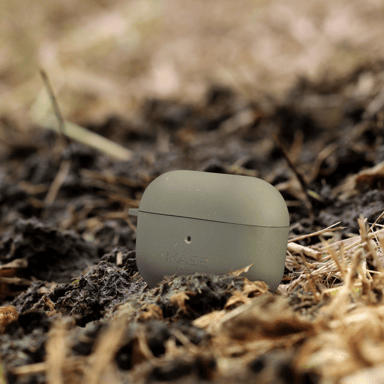 Carcasa antibacteriana vegana orgánica 100% cero residuos para los AirPods Pro de Apple, verde oliva