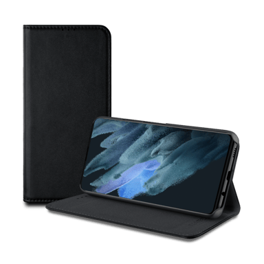 Funda tipo concha con ranura para tarjeta y soporte para Samsung Galaxy S21 FE 5G, Negro