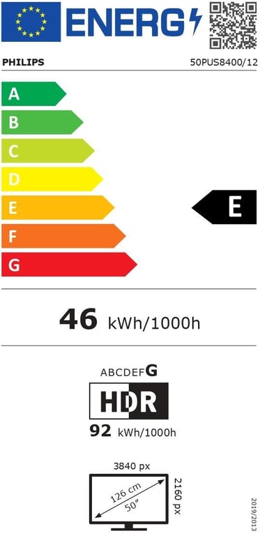 Ambilight 126 cm 4K QLED 55PUS8400 HDR10+ Dolby Atmos et DTS:X - vue 6