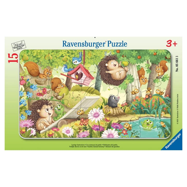 Puzzle cadre 15 pièces : Les animaux du jardin Ravensburger France - vue 3