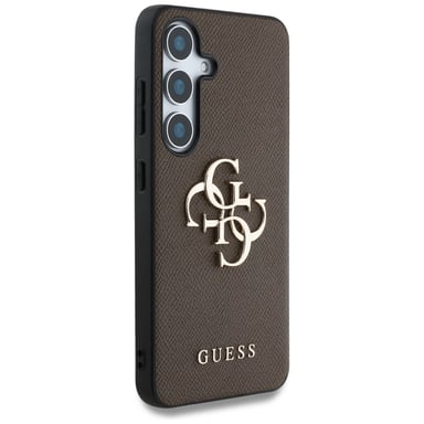 Étui Guess Grained Big 4G Logo Small Classic Logo pour Samsung Galaxy S25+ marron