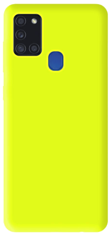 Coque silicone unie compatible Mat Jaune Samsung Galaxy A21S