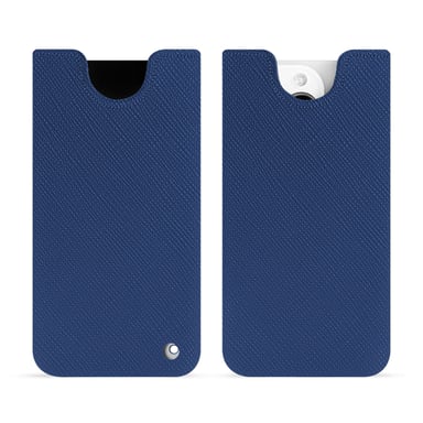 Pochette cuir Apple iPhone 15 Pro - Pochette - Bleu - Cuir saffiano