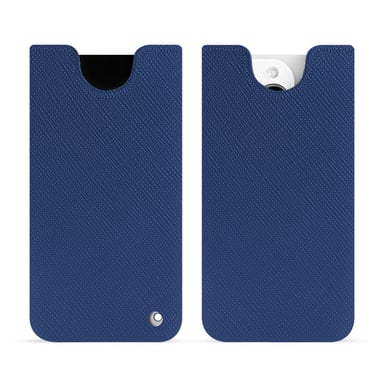 Pochette cuir Apple iPhone 15 Pro -  - Bleu - Cuir saffiano