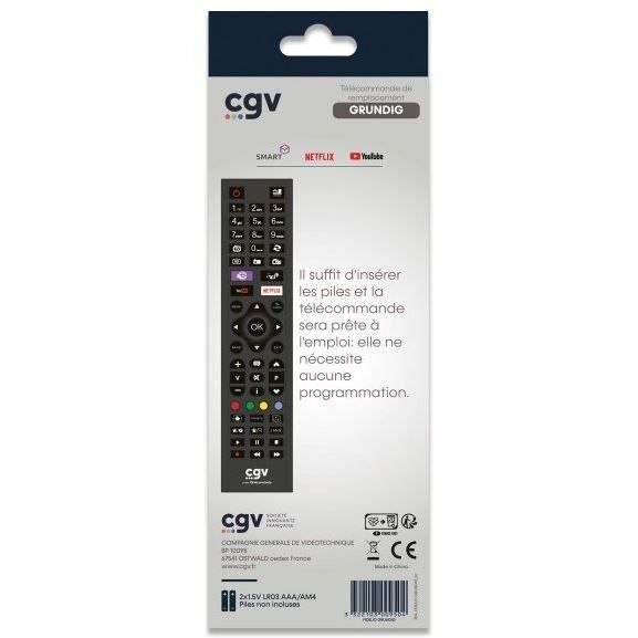 Télécommande de remplacement CGV FIDELIO Grundig Pour téléviseurs Grundig Sans programmation Prête à 'emploi - vue 4