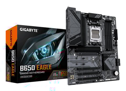 GIGABYTE B650 EAGLE Placa base - AMD Ryzen serie 9000, VRM de 12+2+2 fases, hasta 7600 MHz DDR5 (OC), 1xPCIe 5.0 + 2xPCIe 4.0 M.2, LAN GbE, USB 3.2 Gen 2
