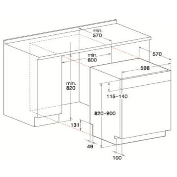 Lave-Vaisselle Whirlpool WBC3C26B – 14 Couverts, 46 dB, 8 Programmes - vue 8