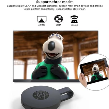 Dispositivo de transmisión de medios digitales dongle  1080p Full HD Negro