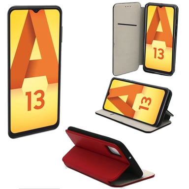 Samsung Galaxy A13 4G Etui housse rabat protection rouge