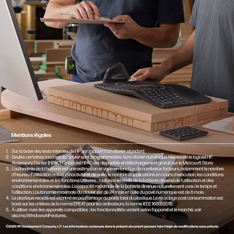 HP Clavier sans fil ergonomique 960 - vue 3