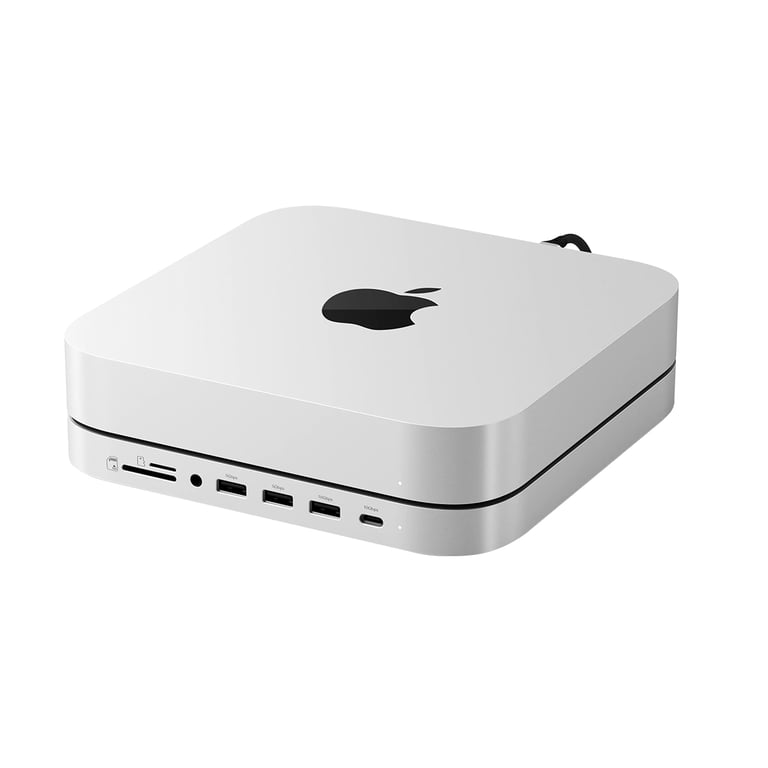 Hub USB-C Multiports avec Emplacement SSD NVMe et Fonction Support pour Mac Mini Argent - Neuf