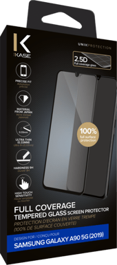 Protezione dello schermo in vetro temperato (100% di copertura della superficie) per Samsung Galaxy A90 5G 2019, Nero