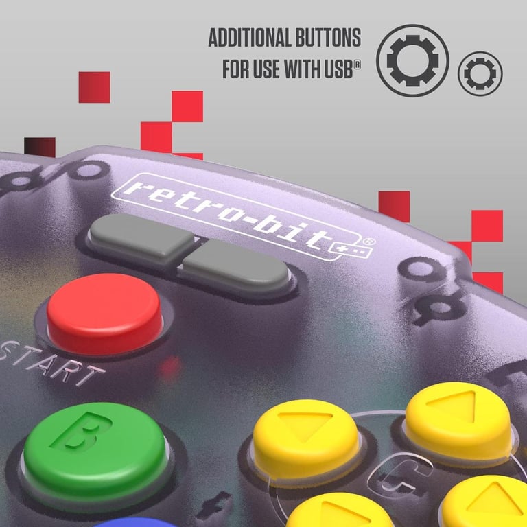 Rétrogaming Retro Bit Tribute64 2.4GHz Mantte sans Fil pour Nintendo 64SwitchPCMac Clear - vue 9