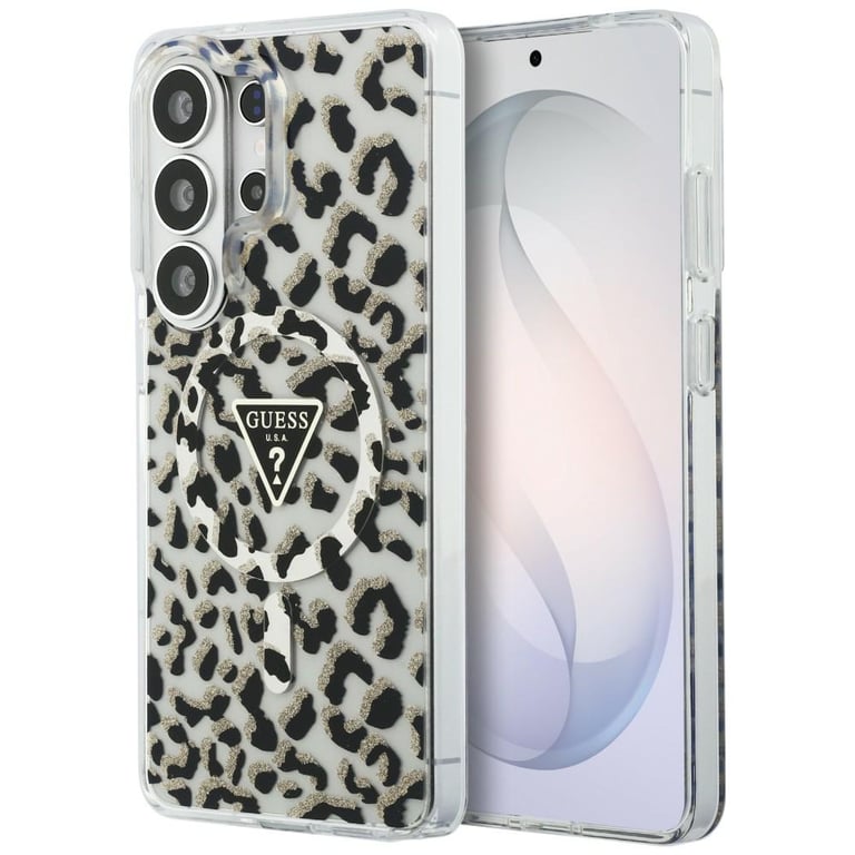 Coque Guess IML Leopard Print Triangle MagSafe pour Samsung Galaxy S26 Ultra - vue 5