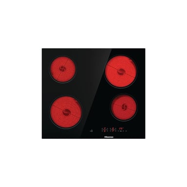 Table de cuisson vitrocéramique HISENSE E6431CB 4 foyers tactiles avec minuterie Stop & Go maintien au chaud Noir - Neuf