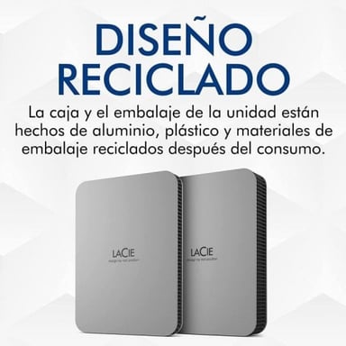 LaCie Mobile Drive (2022) disco duro externo 1 TB 2.5'' USB Tipo C 3.2 Gen 1 (3.1 Gen 1) Plata