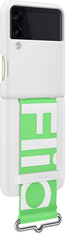 Coque Samsung G Z Flip 3 Silicone avec lanière Blanche Samsung