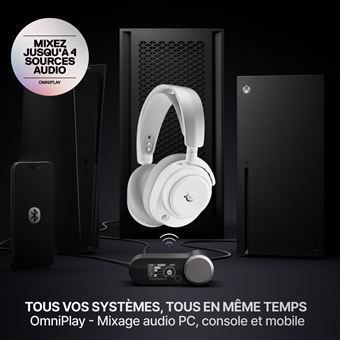 SteelSeries Arctis Nova Pro Omni - Casque Gaming sans-fil Blanc - Neuf Blanc - vue 2