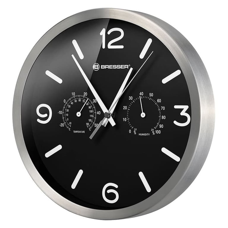 BRESSER MyTime DCF Thermo / Hygro Horloge murale 25cm 8020315CM3000 Neuf