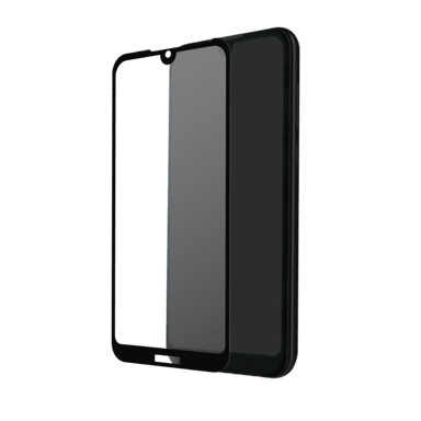 Protector de pantalla de vidrio templado (100% de cobertura de superficie) para huawei Y5 2019, Negro