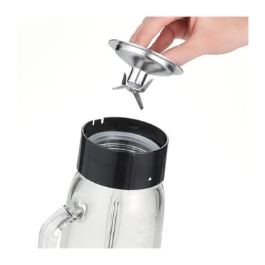 SEVERIN SM3734 Batidora, recipiente de cristal d1L extraíble, 2 velocidades + función de pulso, 22 000 rpm, cable de alimentación, acero inoxidable / Negro