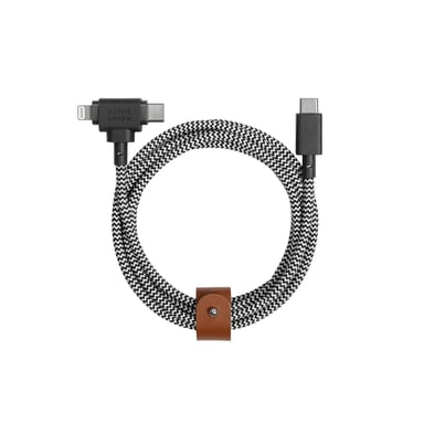Cavo Eco Belt da USB-C a USB-C/Lightning - Zebra da 1,8 m