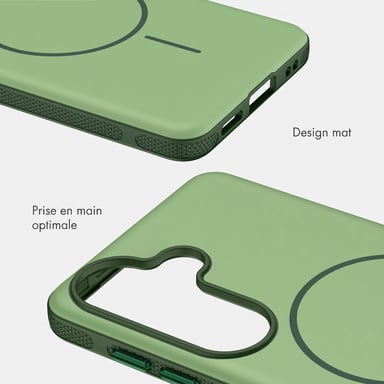 imoshion Coque arrière Color avec Thin MagSafe Ring pour Samsung Galaxy S25 - Vert foncé
