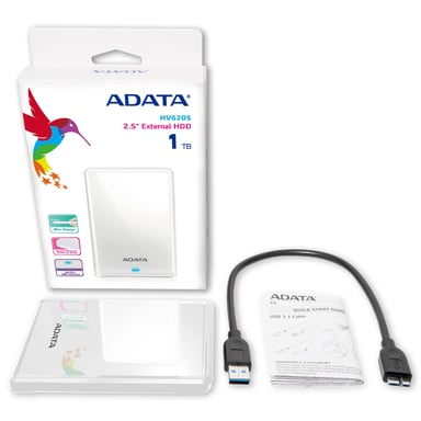 ADATA AHV620S-1TU3-CWH Disco rigido esterno da 1 TB bianco
