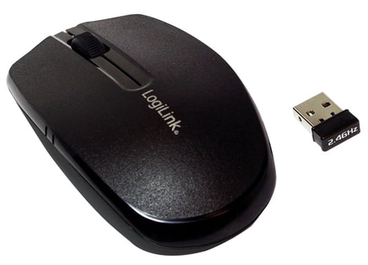 Logilink Souris optique sans fil - Noir - 1200 dpi - Molette de défilement - vue 1