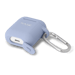 (O)Apple AirPods suave carcasa de gel de silicona, Azul lila