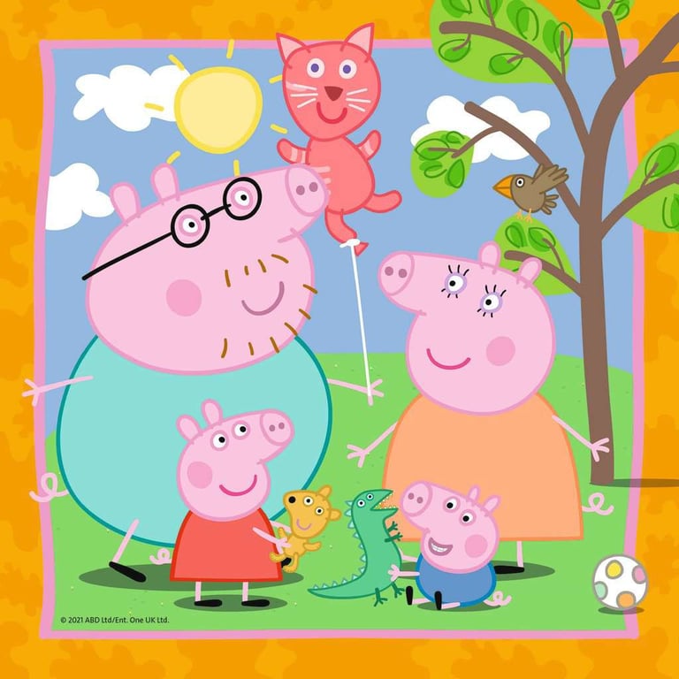 Puzzles 3 x 49 pièces : La famille et les amis de Peppa Pig Ravensburger France - vue 2