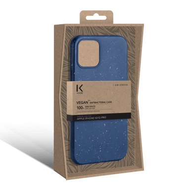 Carcasa antibacteriana vegana orgánica 100% cero residuos para Apple iPhone 12 mini, Azul