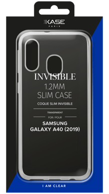 Custodia sottile invisibile per Samsung Galaxy A40 2019 1,2 mm, trasparente