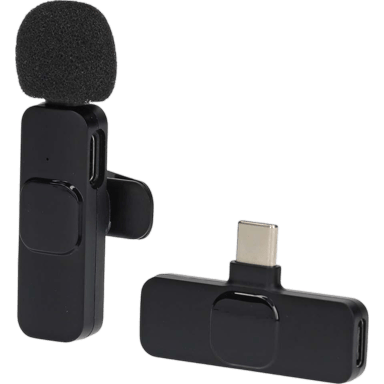 Microphone Nedis Micw110bk Sans fil USB-C Noir - Neuf