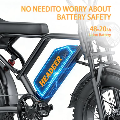 Bicicleta Eléctrica HEADEER BK20 - Motor 750W Batería 48V20AH 20'' Freno de Disco - Negro