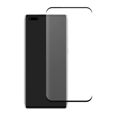 Protector de pantalla de cristal templado de borde a borde para Huawei Mate 40 Pro, Negro