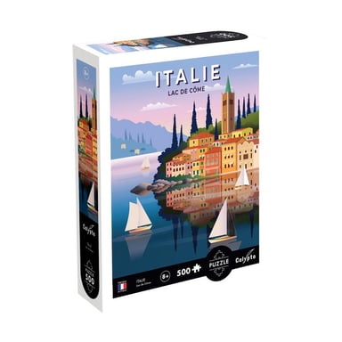 Puzzle de 500 piezas - Descubrir el lago de Como en Italia