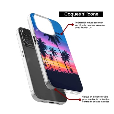 Funda de silicona - Compatible con Apple iPhone 17 Pro - diseño palmiers colores