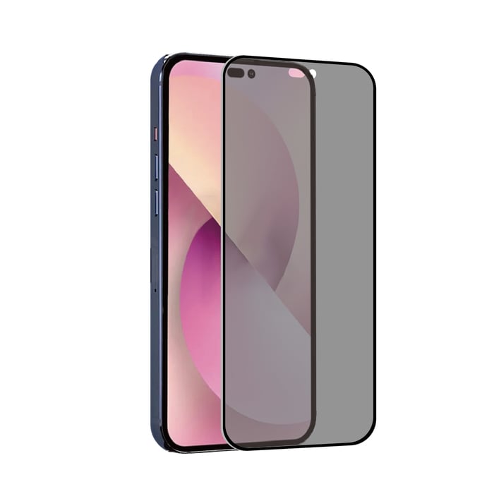 Protection Verre Trempé 9H Pour IPhone 14 Pro - Adhésion Totale, Biseauté, Noir Blue Star