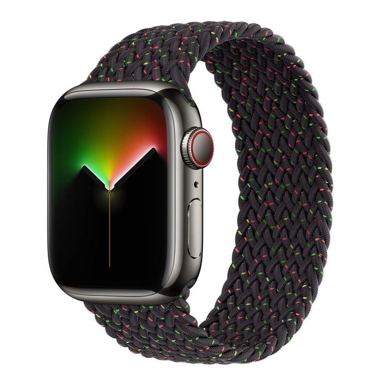 Bracelet Solo tressé pour Apple Watch | 44/45/46/49 mm - Taille 5 - Black Unity - Neuf