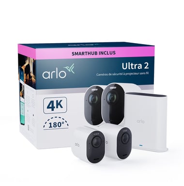 Arlo Ultra 2 Caméra de Surveillance extérieure, pack de 2 blanc