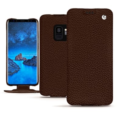 Housse cuir Samsung Galaxy S9 -  - Marron - Cuir grainé