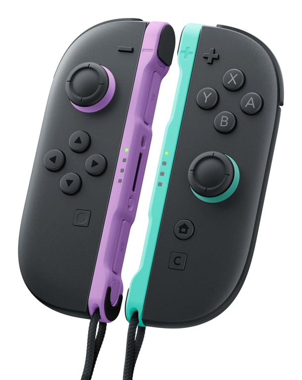 Nintendo Joy-Con 2 Noir, Vert clair, Violet Bluetooth Manette de jeu Analogique/Numérique Nintendo Switch 2 - Neuf