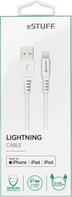 eSTUFF ES601004 câble Lightning 0,15 m Blanc