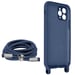Coque Cordon pour iPhone 11 Pro Max Semi-rigide Lanière Tour du Cou 80cm Bleu